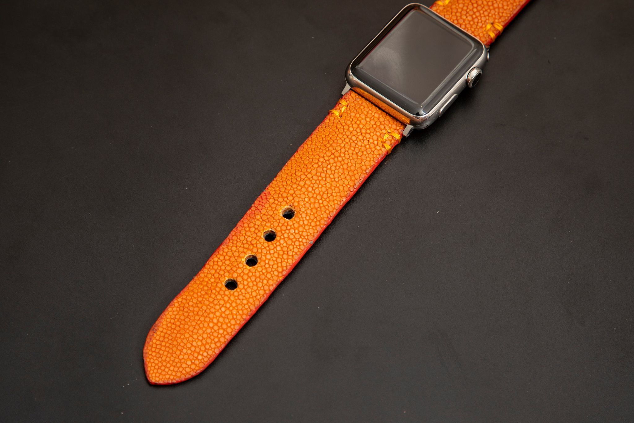 ORANGE STINGRAY LEATHER STRAP