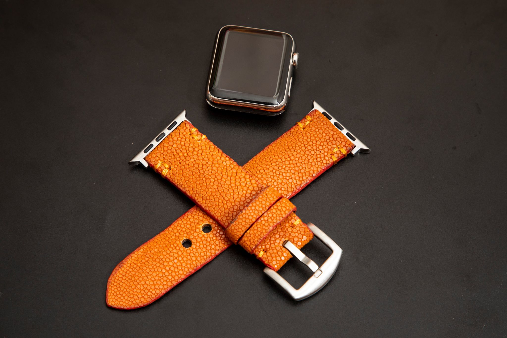ORANGE STINGRAY LEATHER STRAP