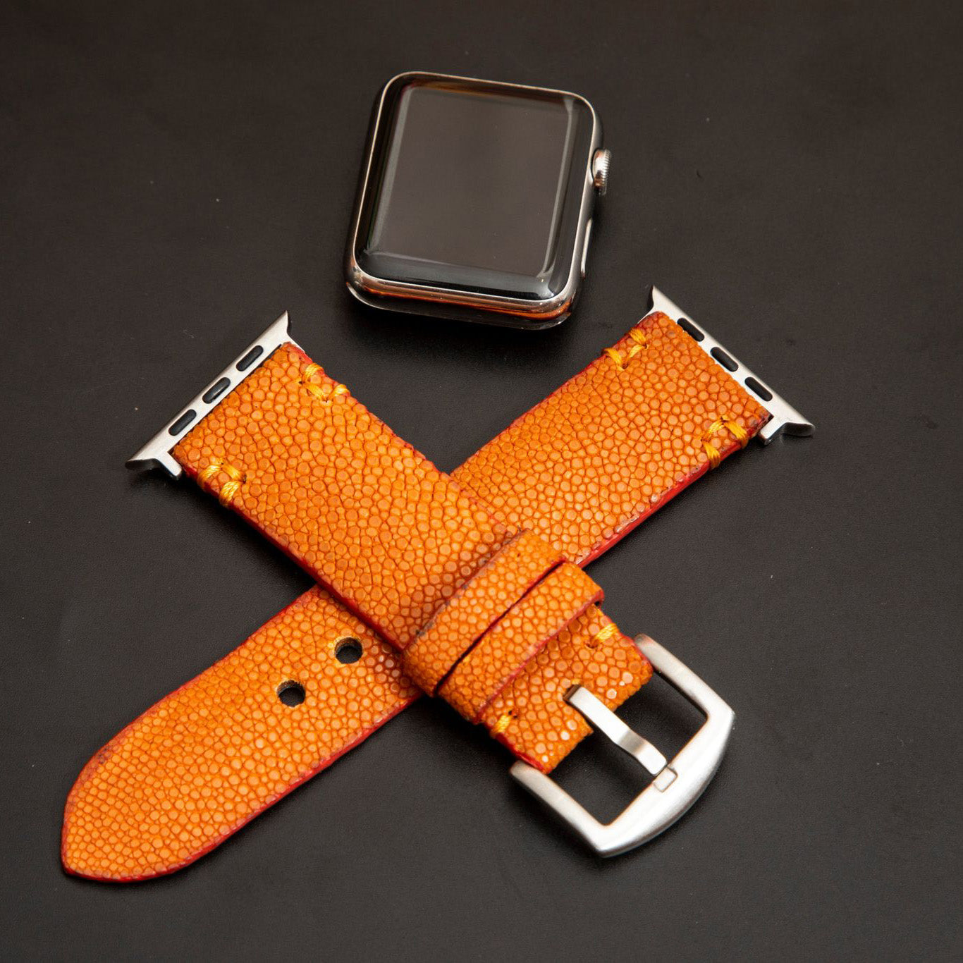 ORANGE STINGRAY LEATHER STRAP