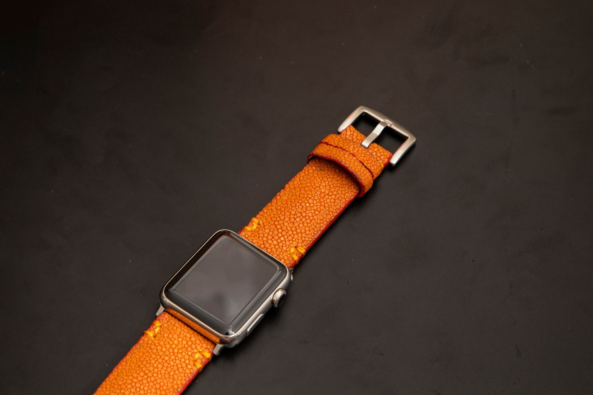 ORANGE STINGRAY LEATHER STRAP