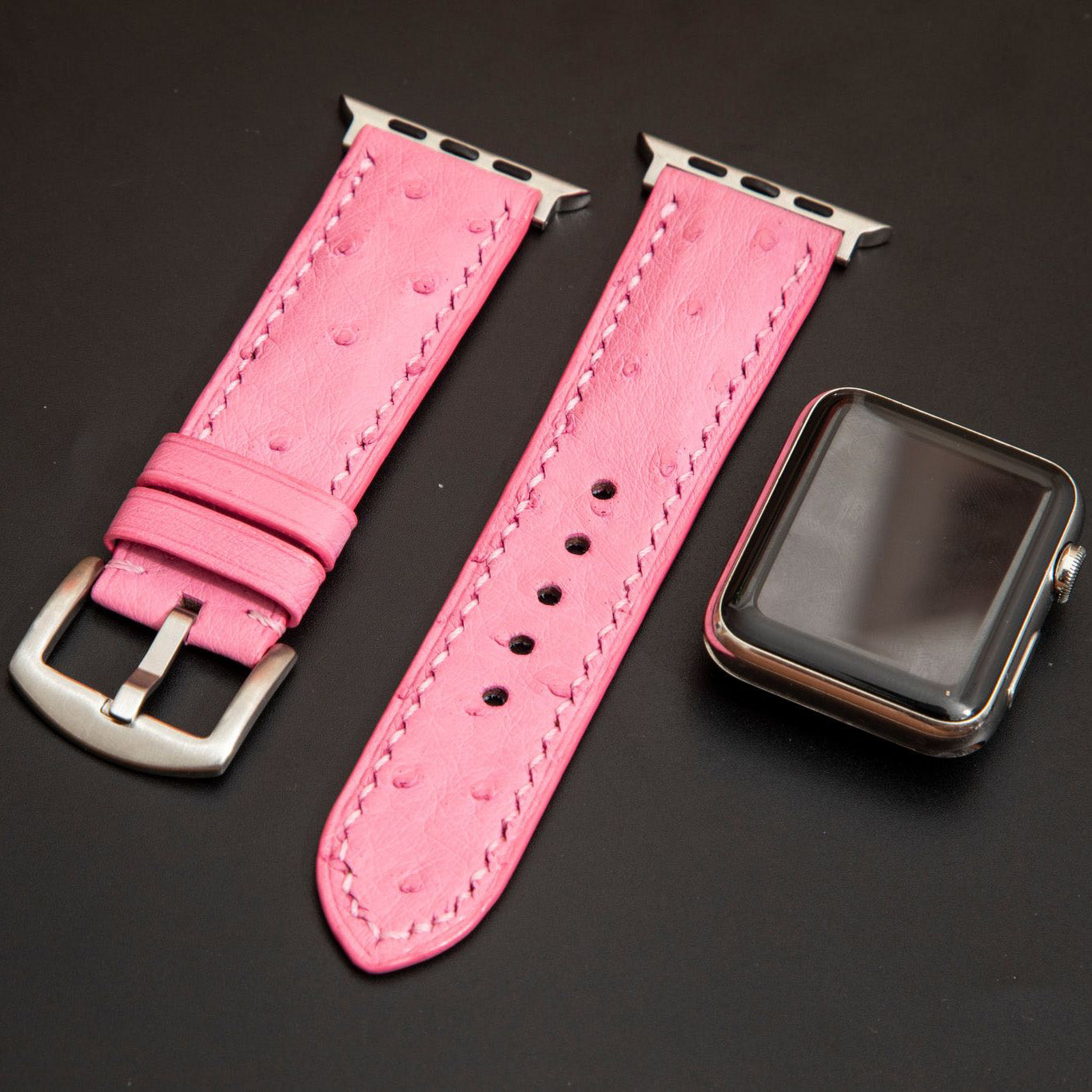 PINK OSTRICH LEATHER STRAP