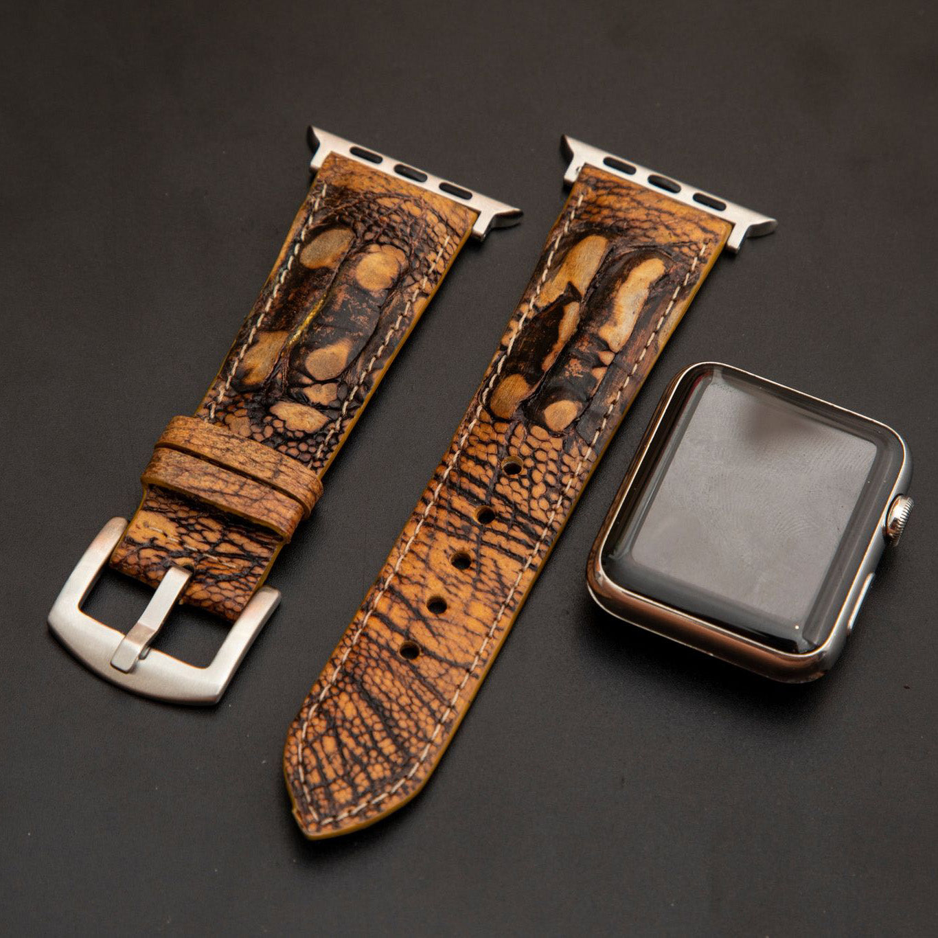 BROWN OSTRICH LEATHER STRAP