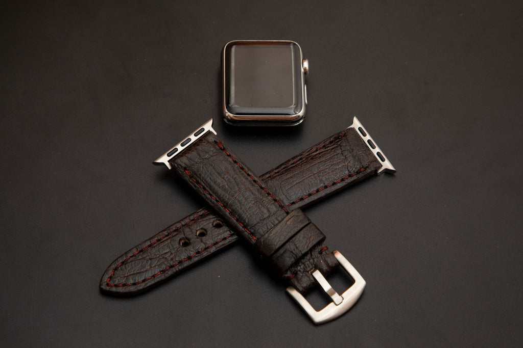 BROWN CROCODILE BELLY LEATHER STRAP