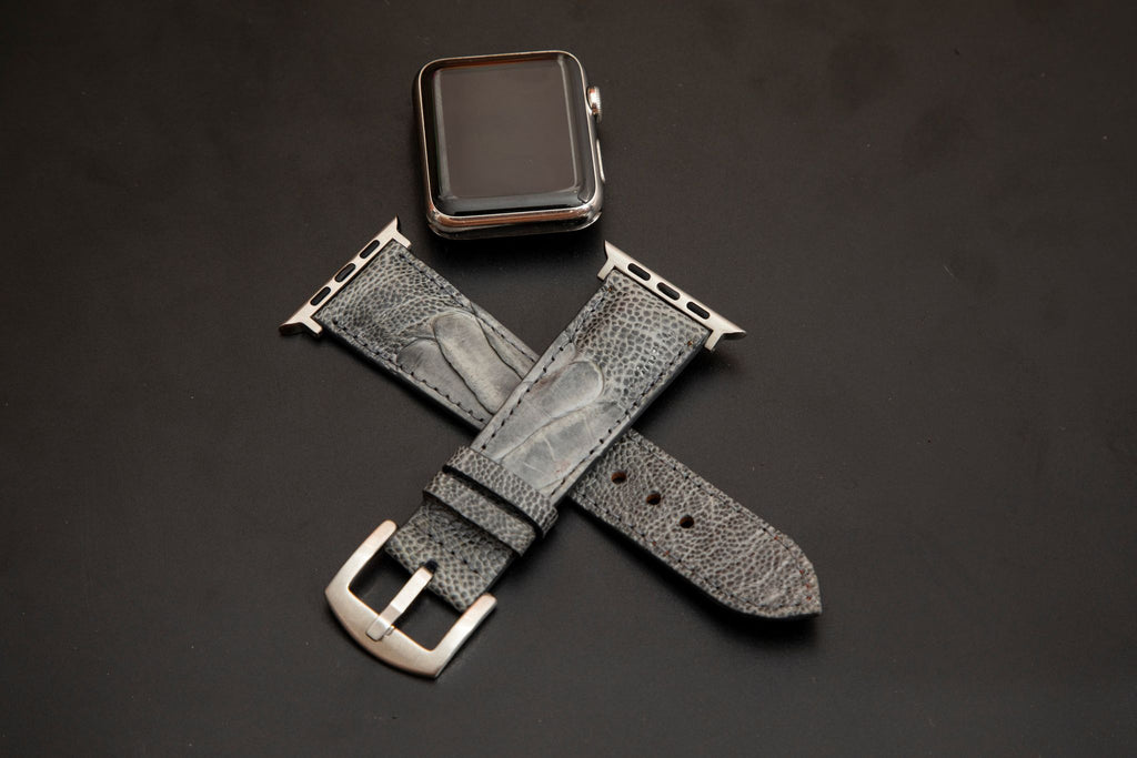 GREY OSTRICH LEATHER STRAP