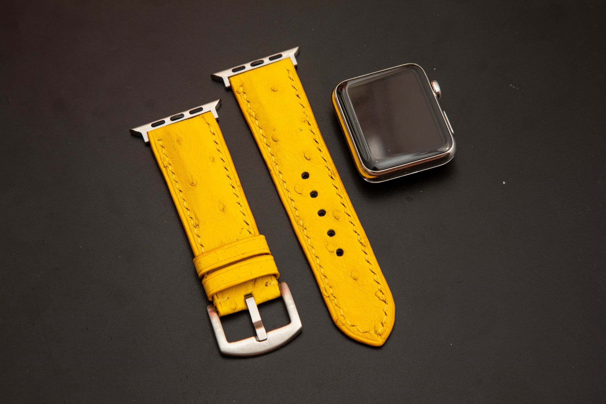 YELLOW OSTRICH LEATHER STRAP