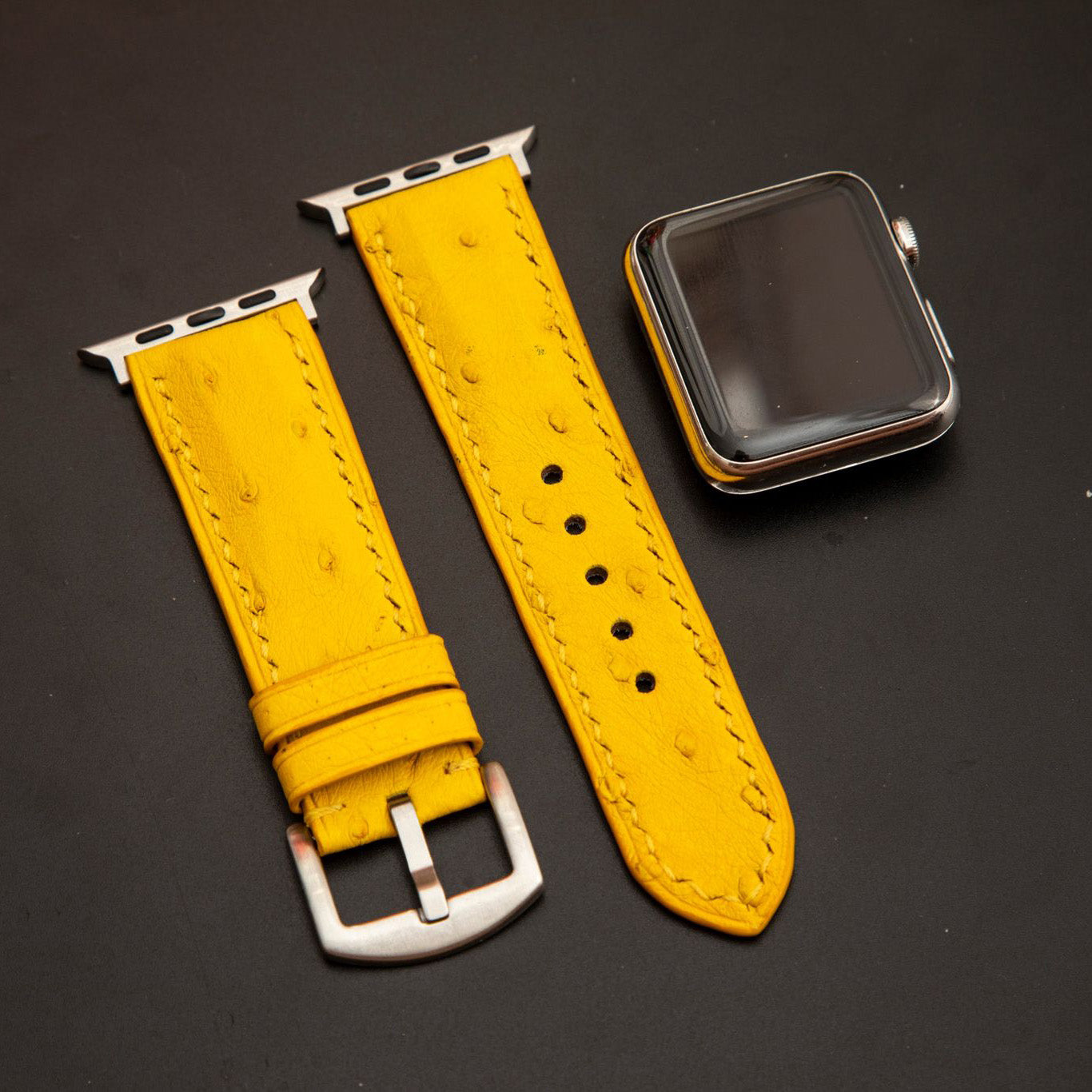 YELLOW OSTRICH LEATHER STRAP
