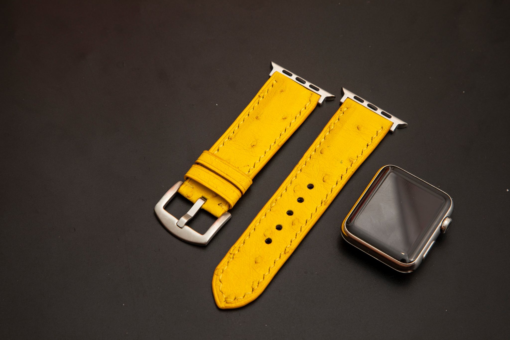 YELLOW OSTRICH LEATHER STRAP