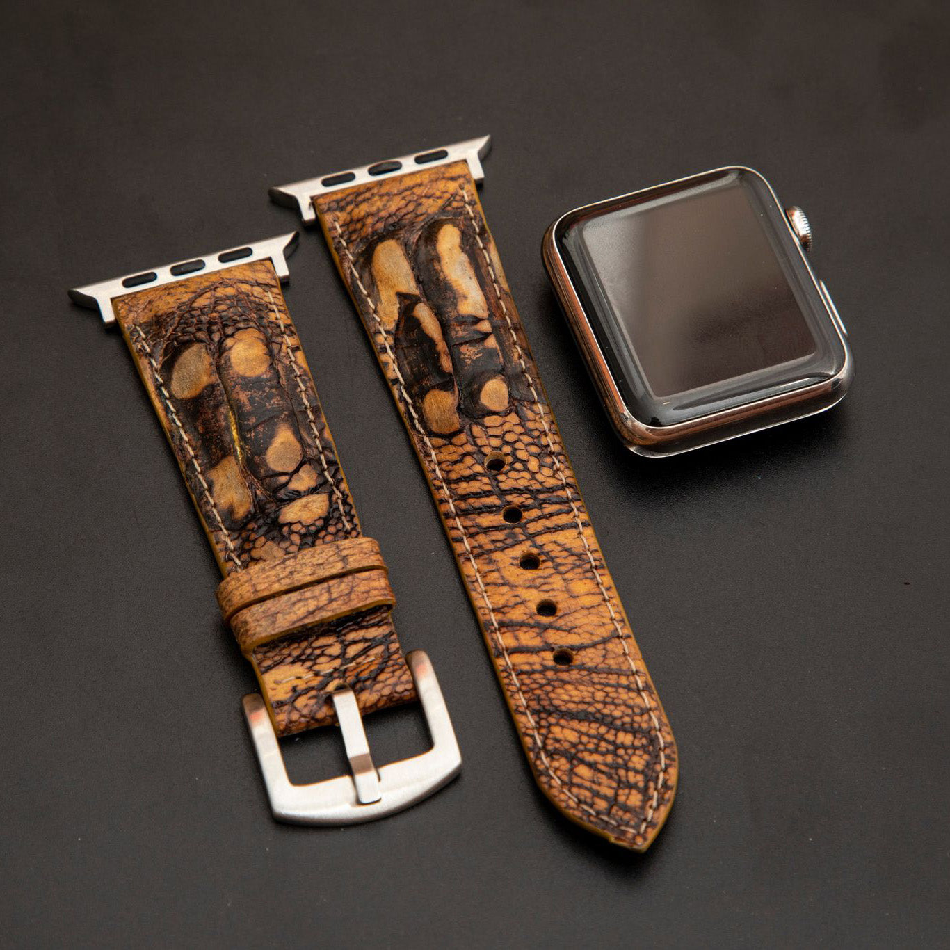 BROWN OSTRICH LEATHER STRAP