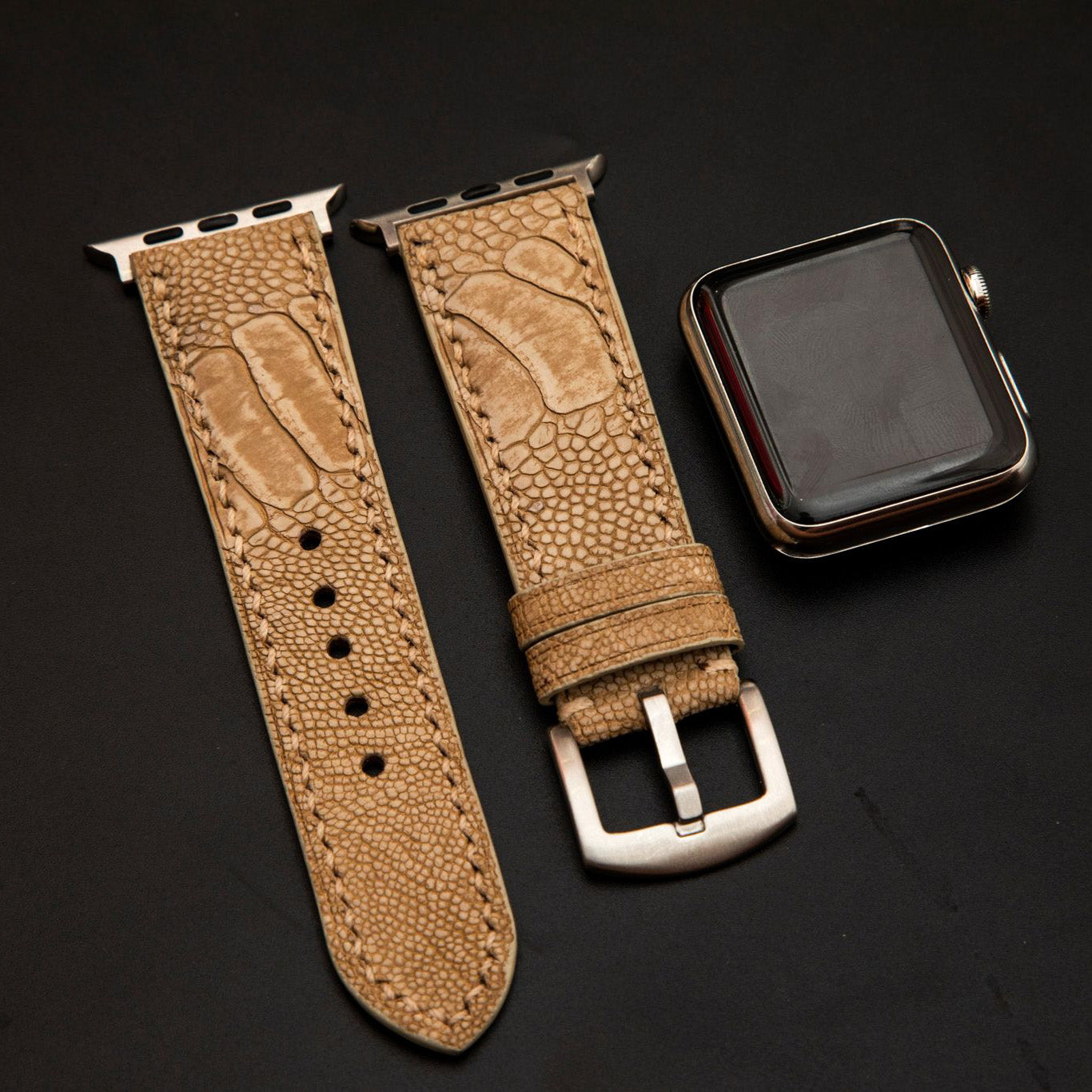 BEIGE OSTRICH LEATHER STRAP