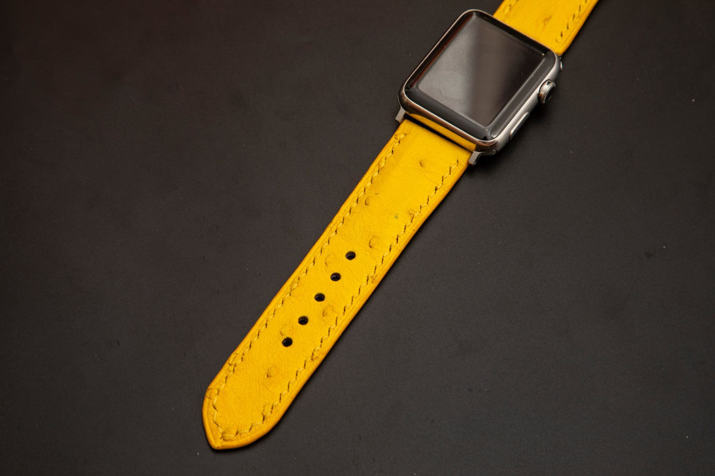 YELLOW OSTRICH LEATHER STRAP