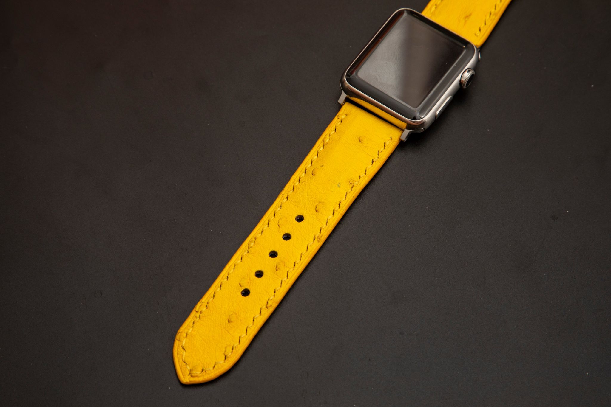 YELLOW OSTRICH LEATHER STRAP