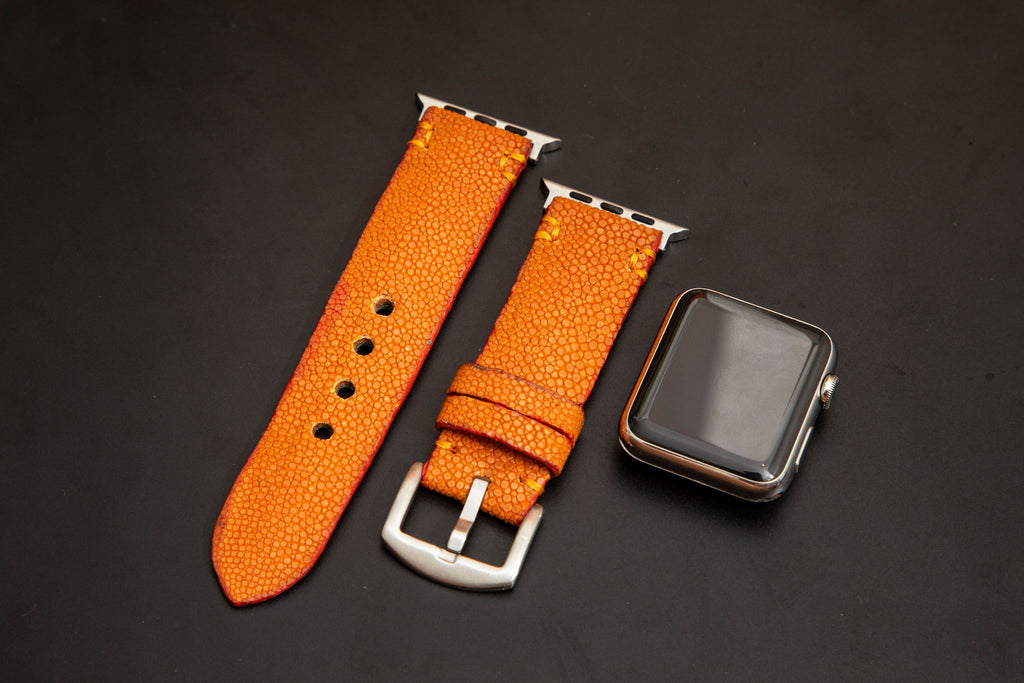 ORANGE STINGRAY LEATHER STRAP