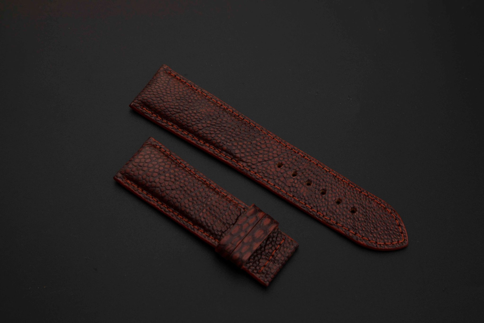 BROWN OSTRICH LEATHER STRAP