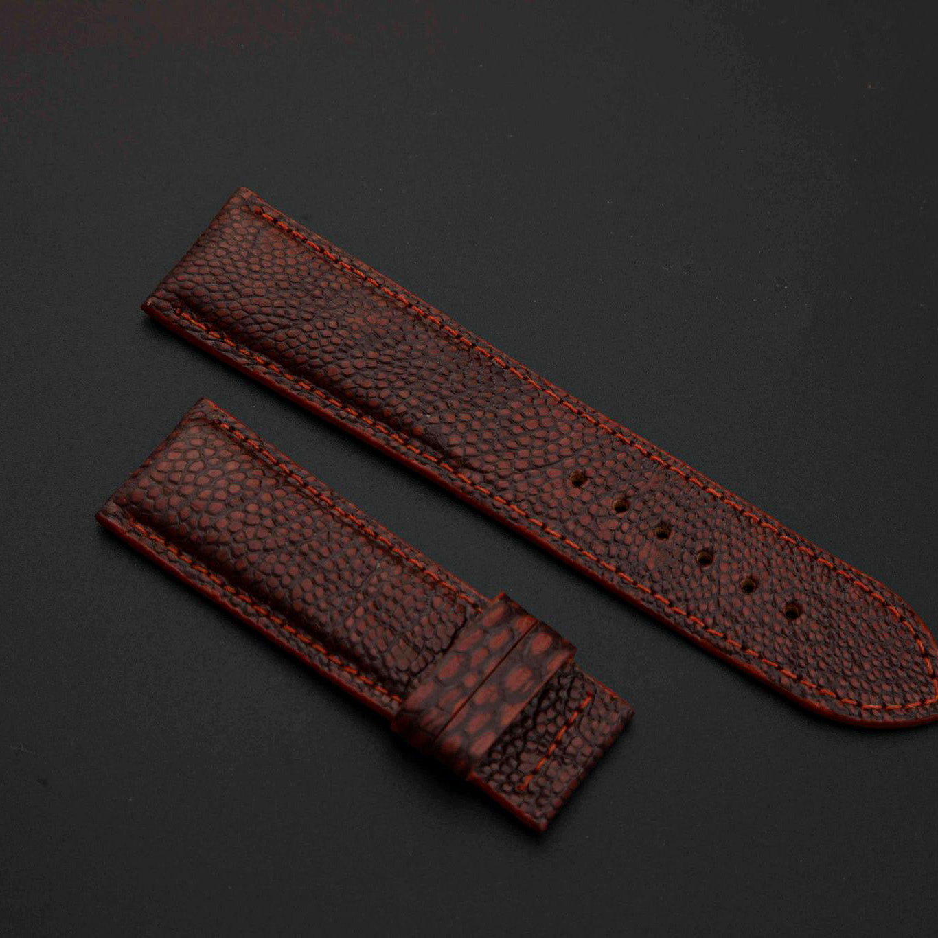 BROWN OSTRICH LEATHER STRAP