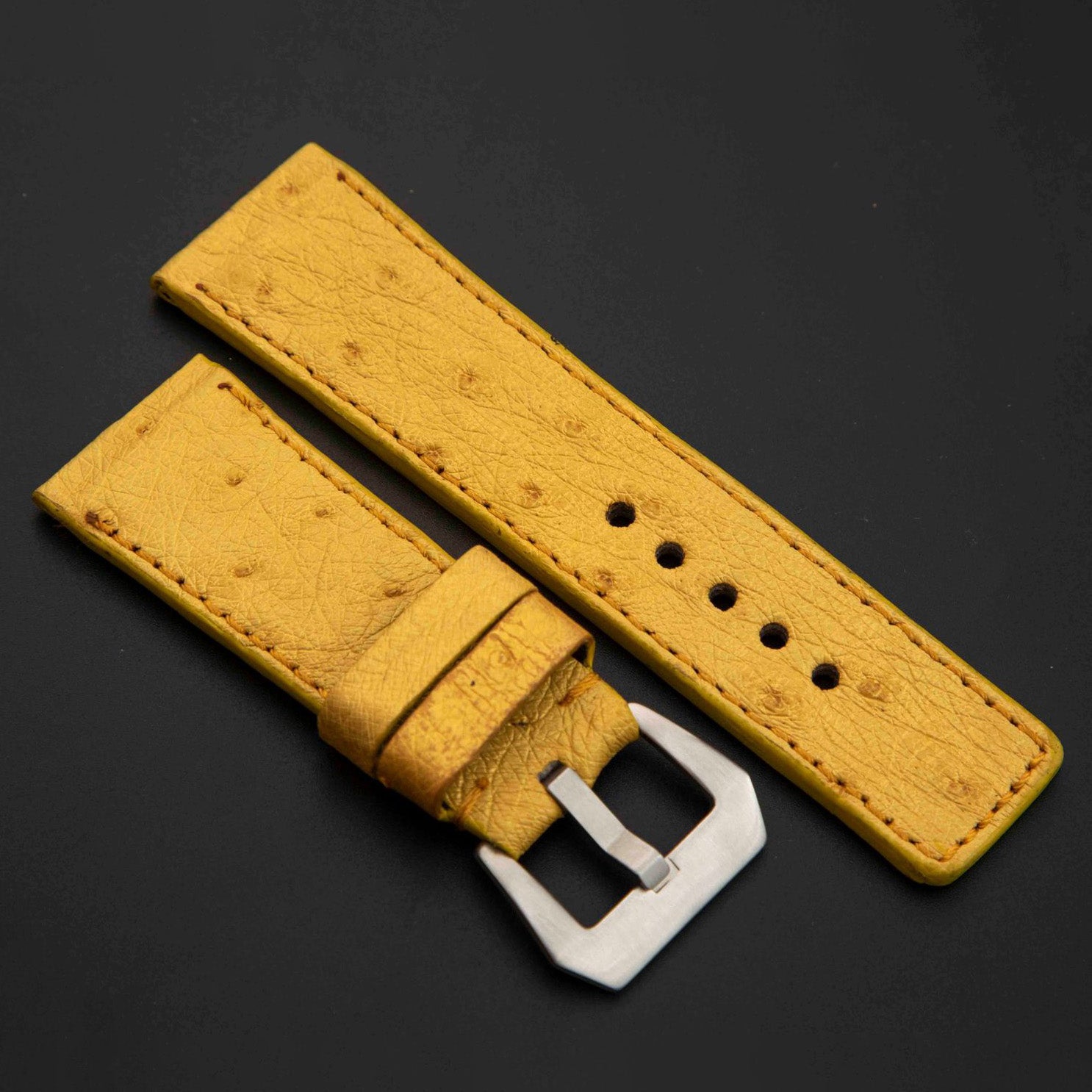 YELLOW OSTRICH LEATHER STRAP