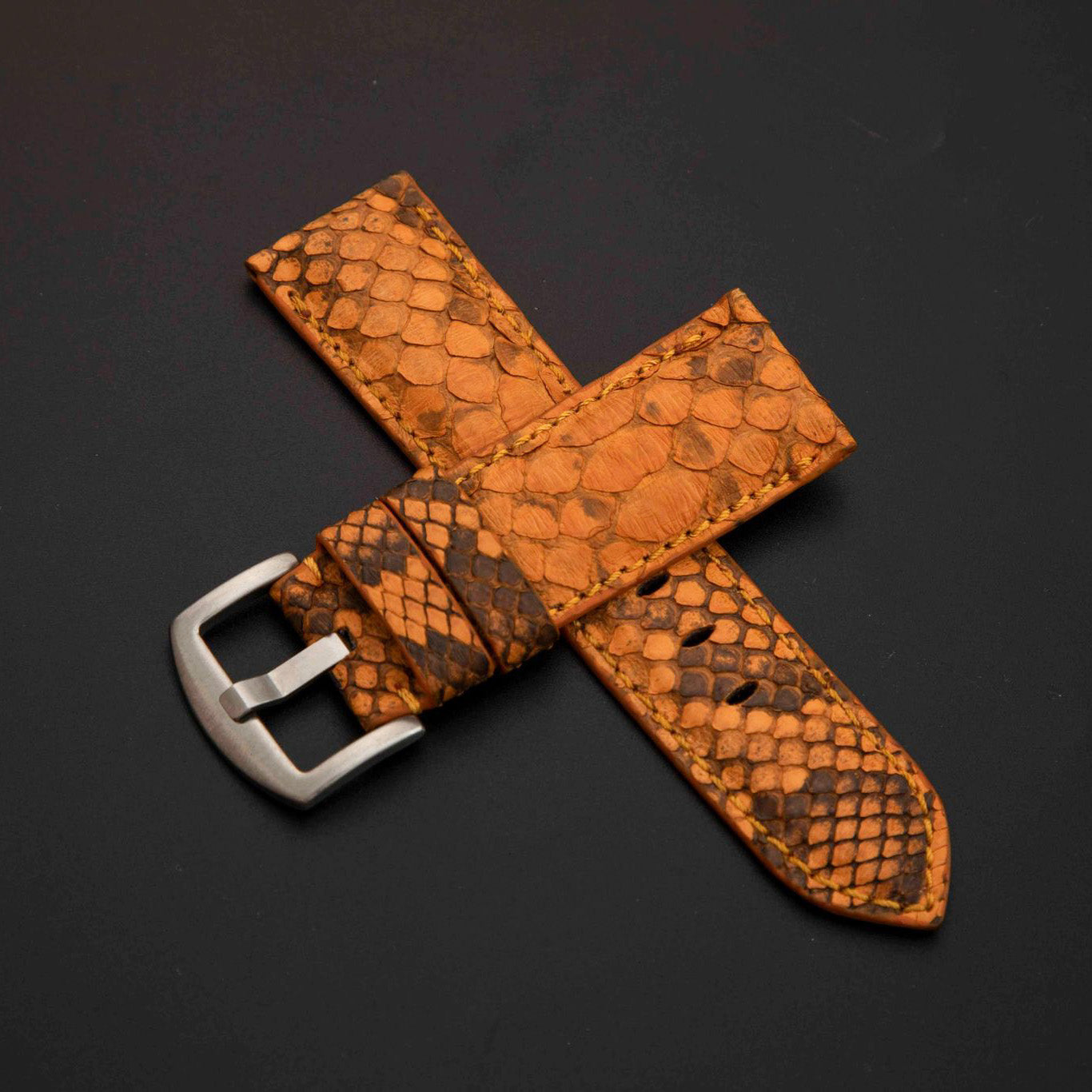 ORANGE PYTHON LEATHER STRAP