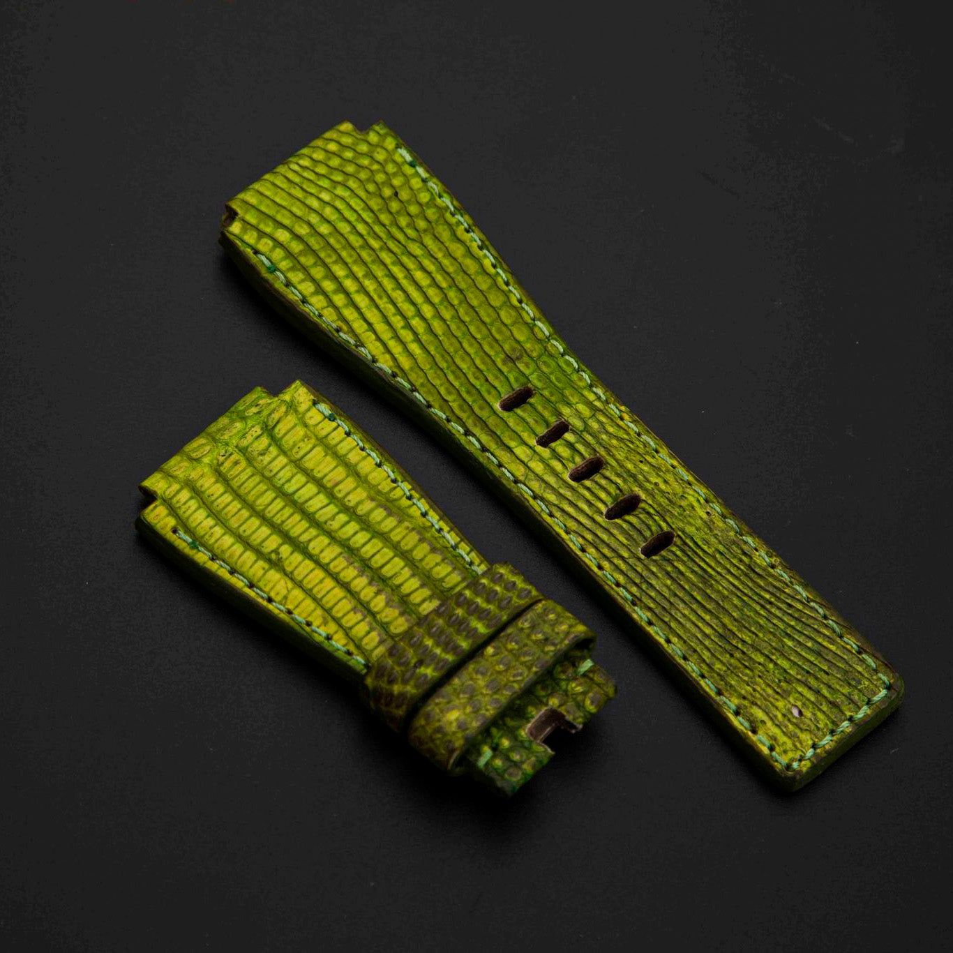 GREEN LIZARD LEATHER STRAP