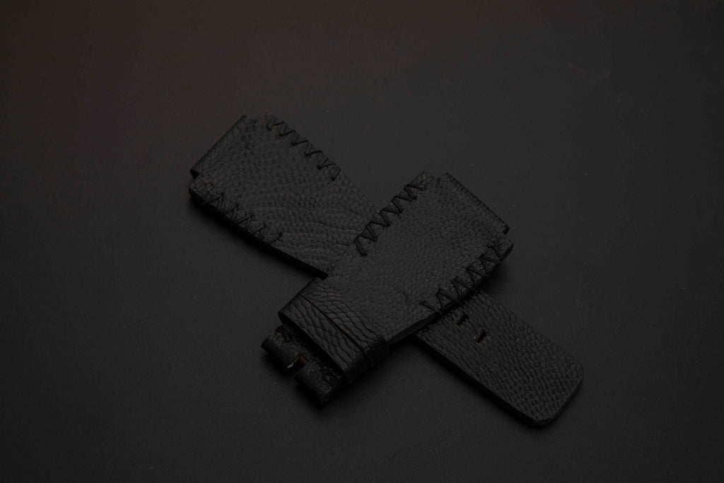 BLACK OSTRICH LEATHER STRAP