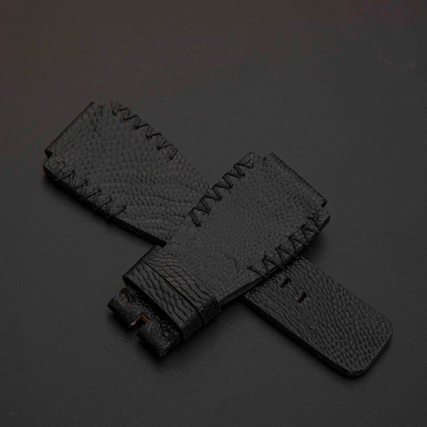 BLACK OSTRICH LEATHER STRAP