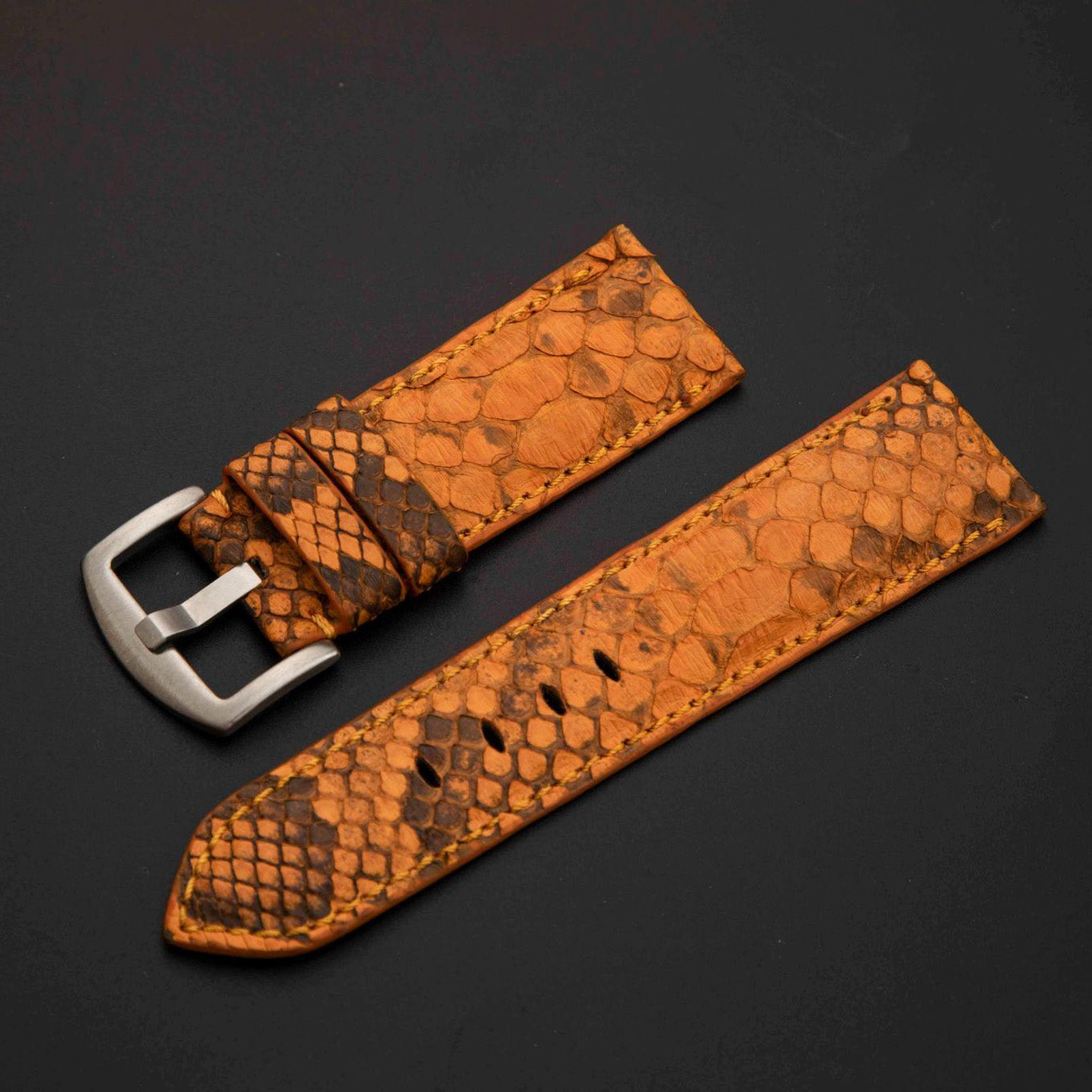 ORANGE PYTHON LEATHER STRAP