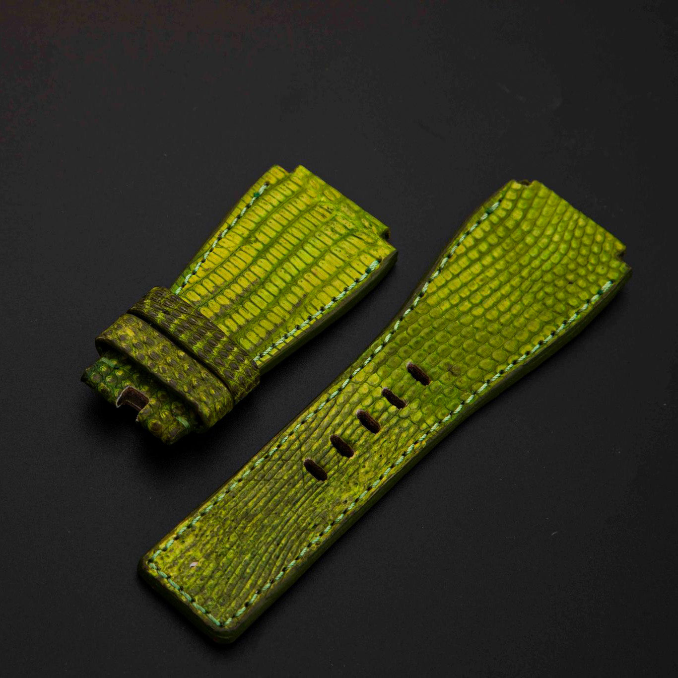 GREEN LIZARD LEATHER STRAP