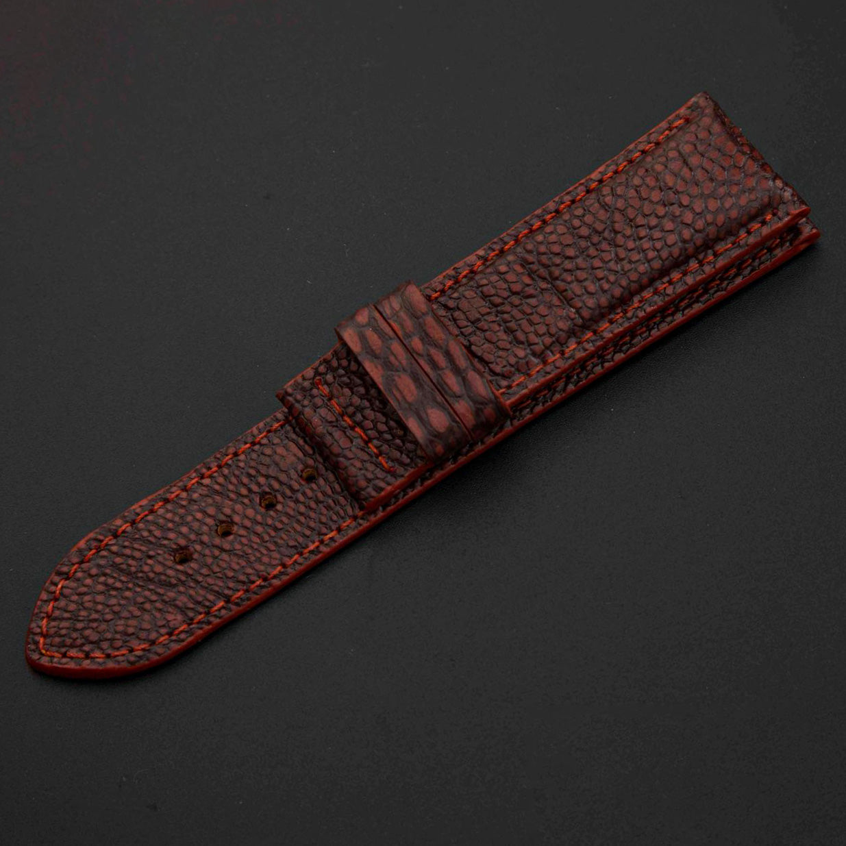 BROWN OSTRICH LEATHER STRAP