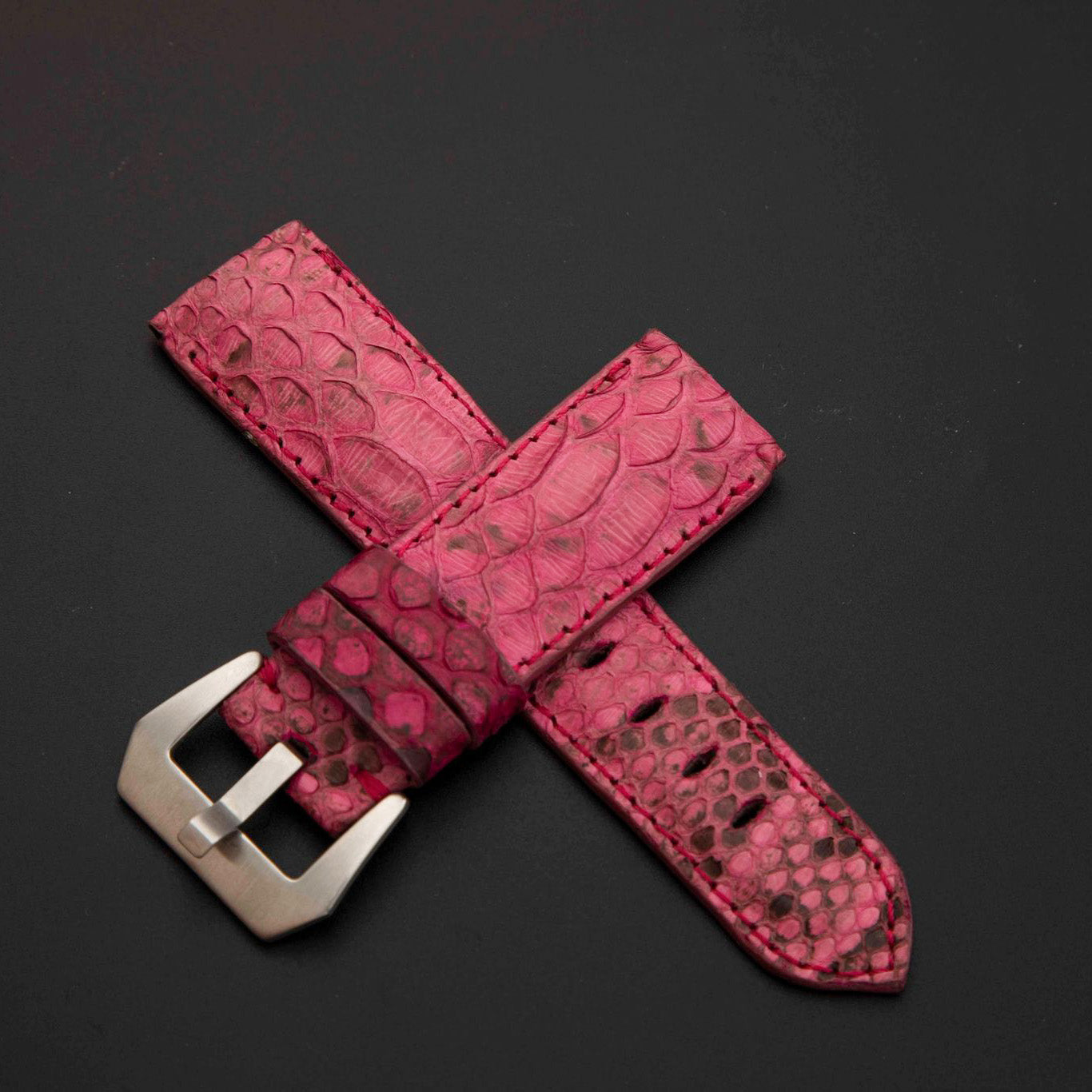 PINK PYTHON LEATHER STRAP