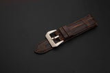 BROWN CROCODILE BELLY LEATHER STRAP