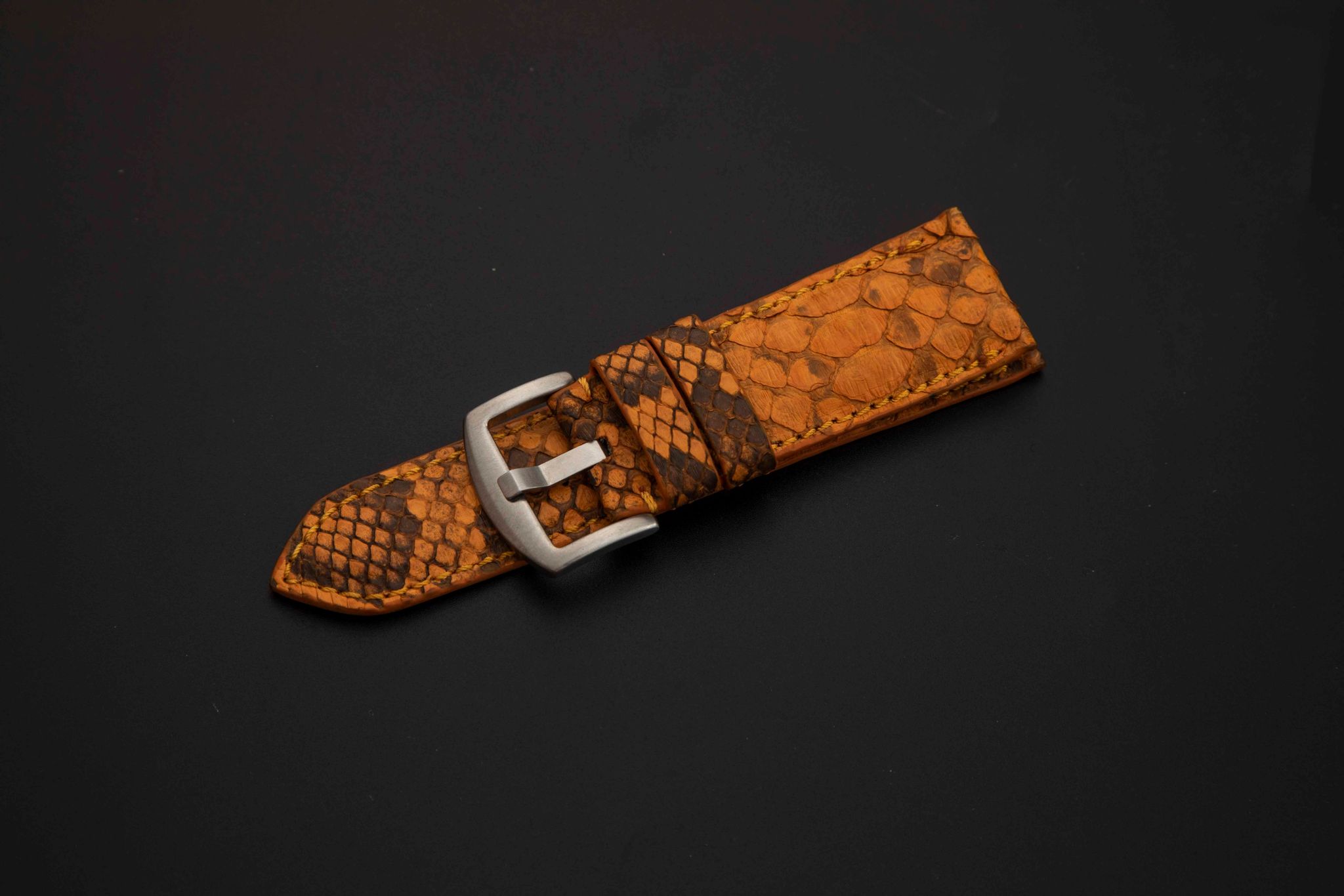 ORANGE PYTHON LEATHER STRAP