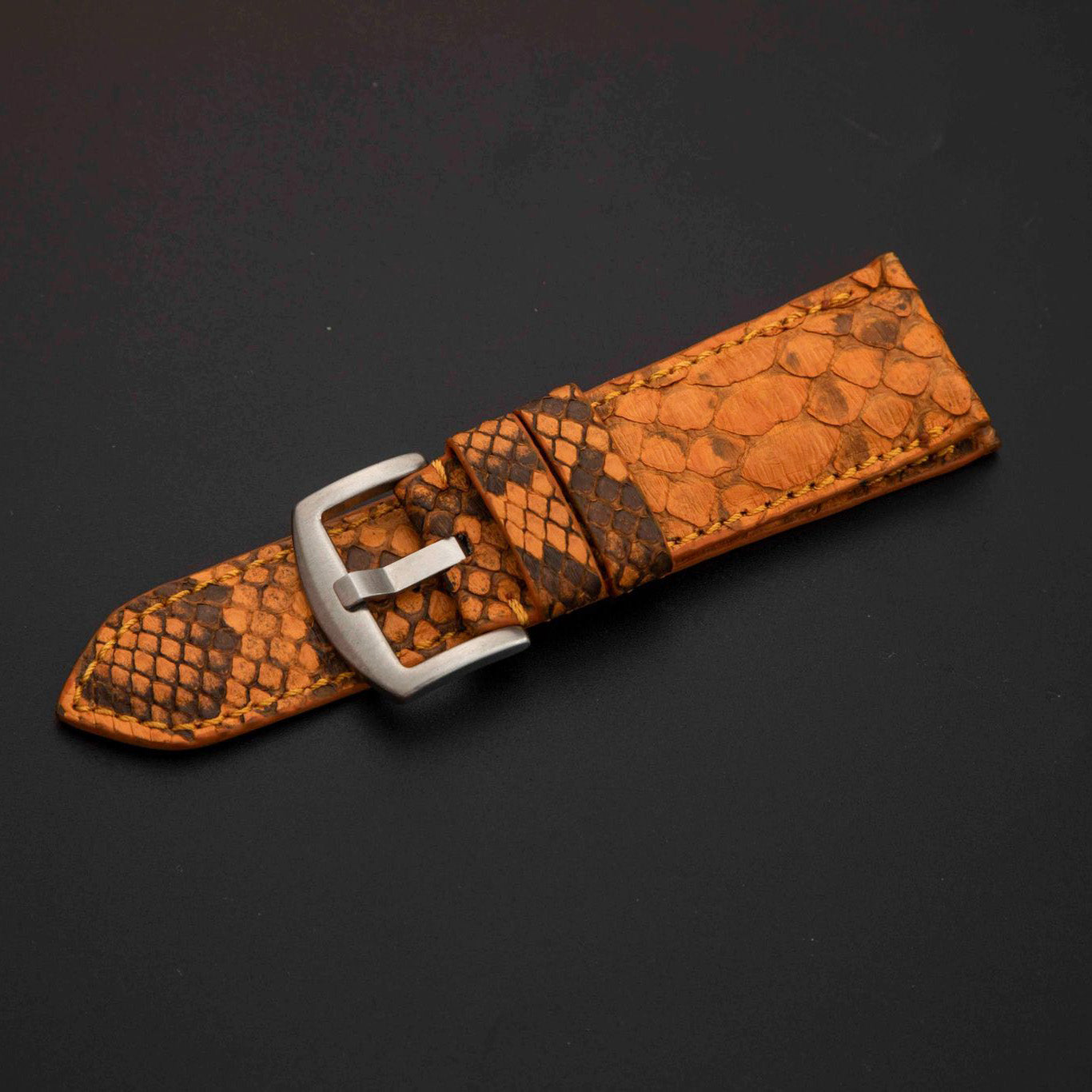 ORANGE PYTHON LEATHER STRAP