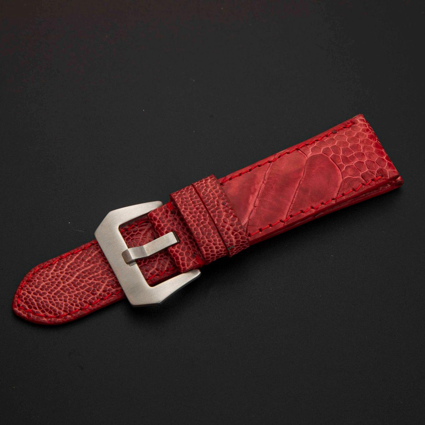 RED OSTRICH LEATHER STRAP