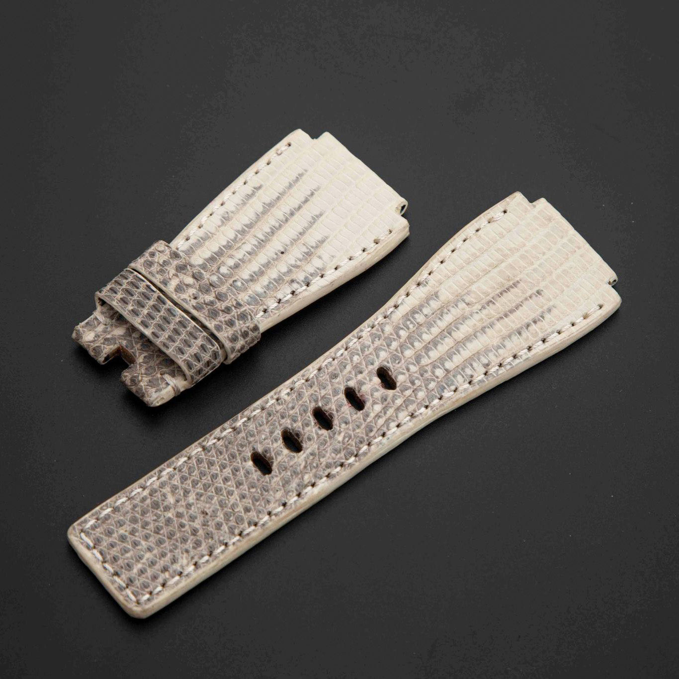 WHITE LIZARD LEATHER STRAP