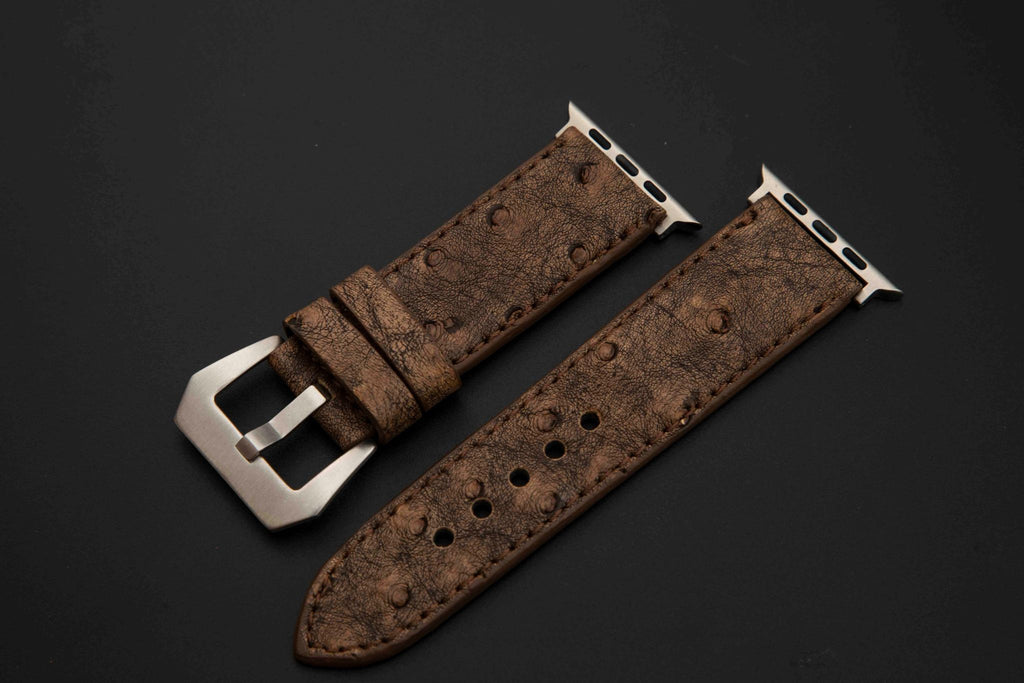 BROWN OSTRICH LEATHER STRAP