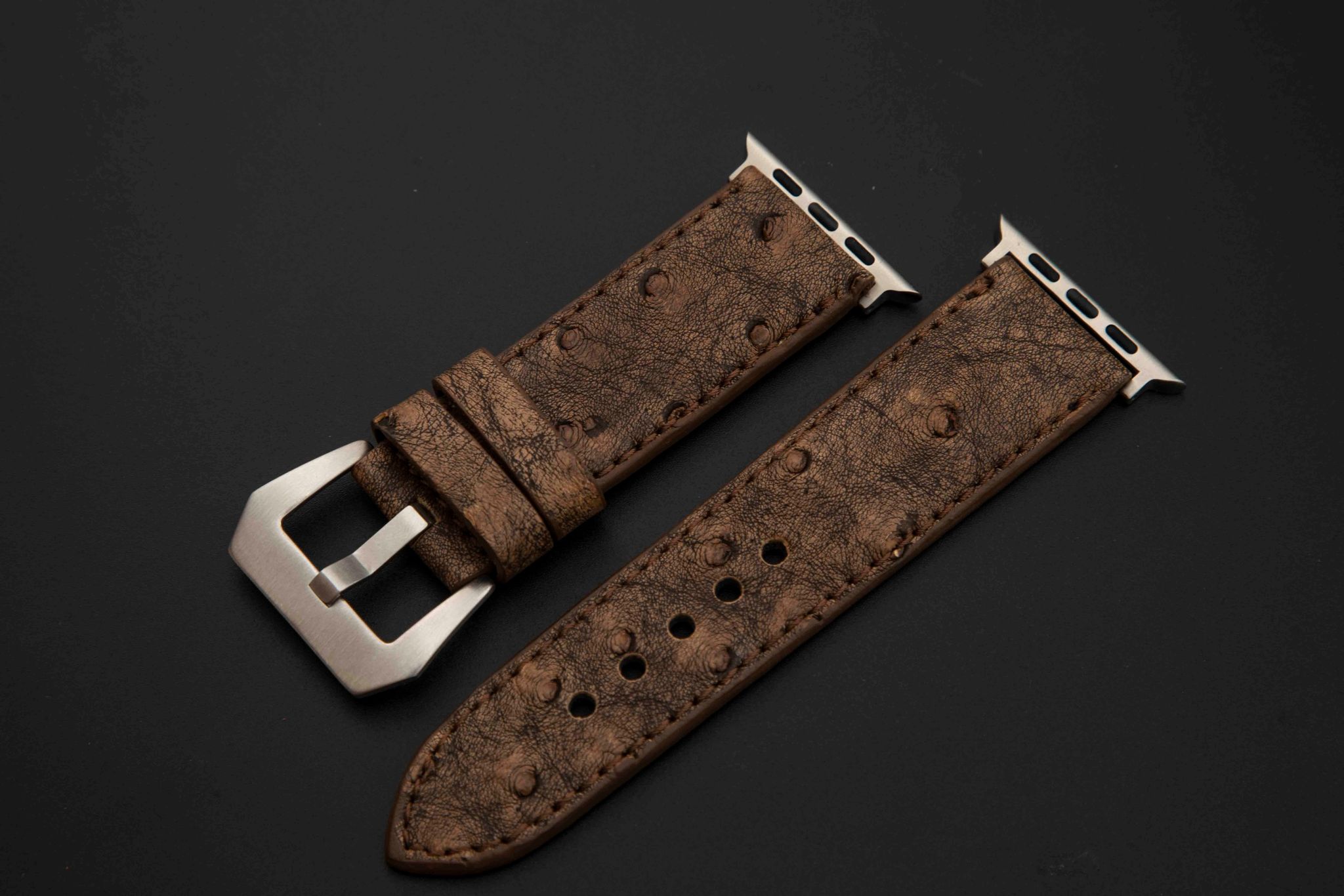 BROWN OSTRICH LEATHER STRAP