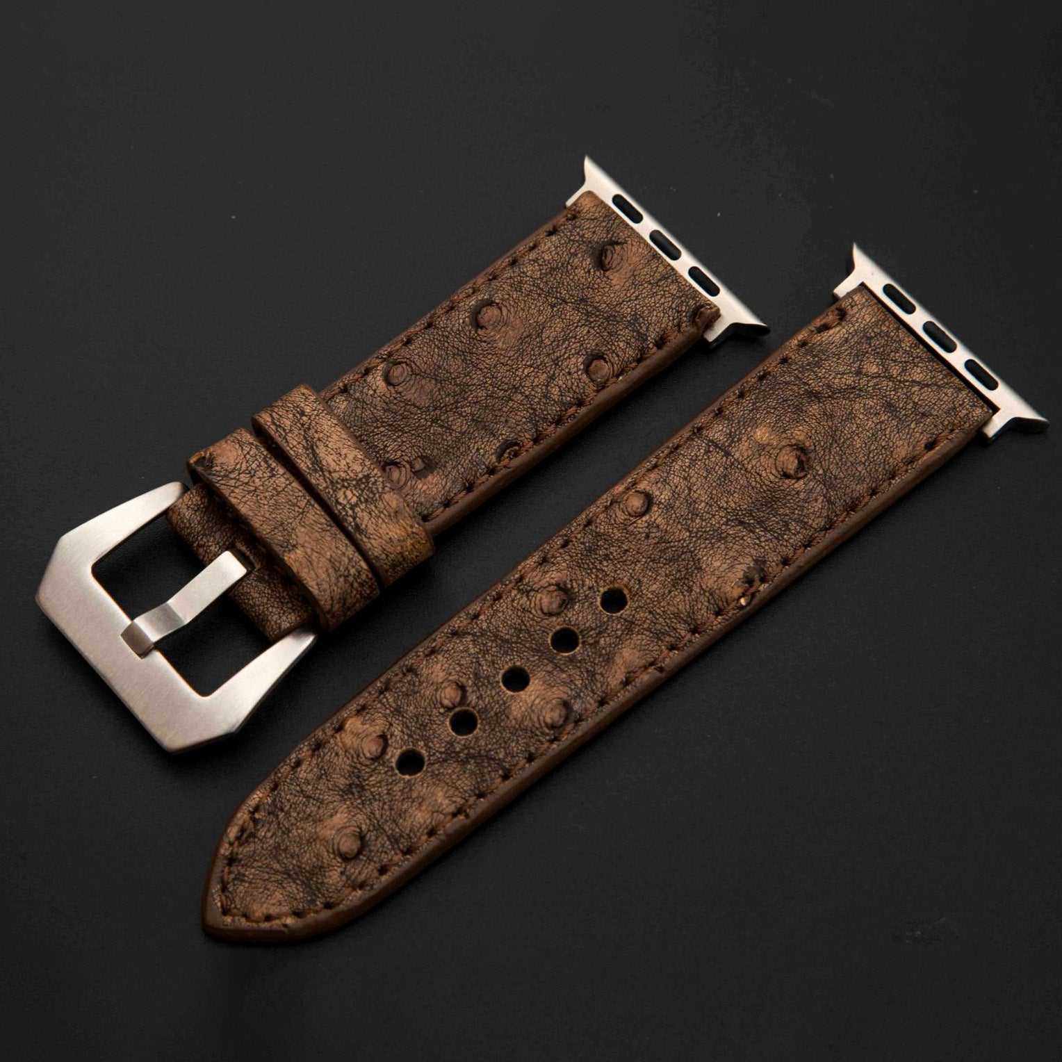 BROWN OSTRICH LEATHER STRAP
