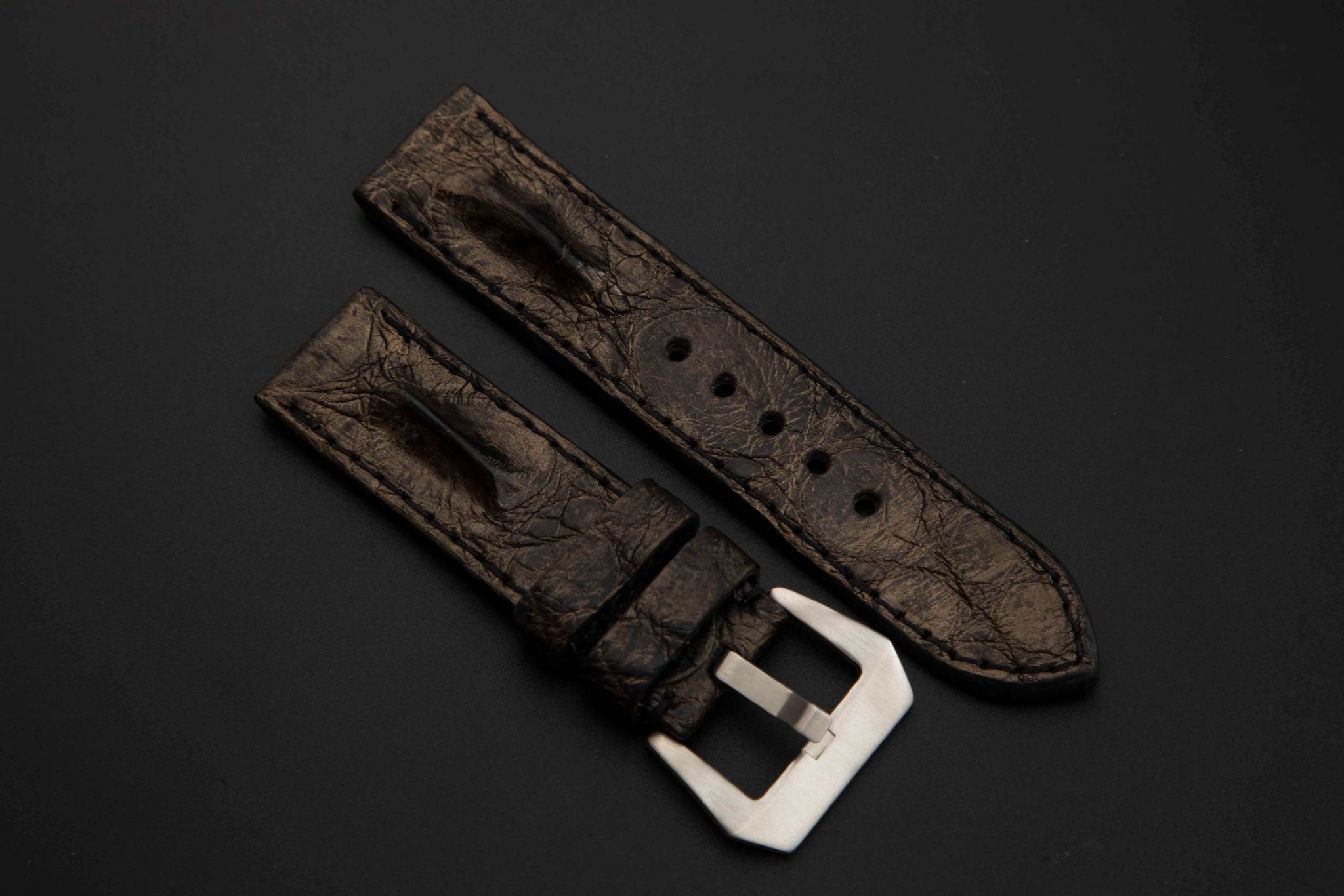 BLACK&GOLD HORNBACK LEATHER STRAP