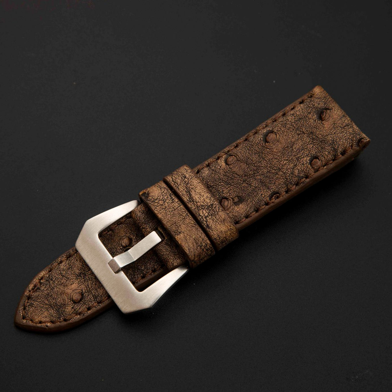 BROWN OSTRICH LEATHER STRAP