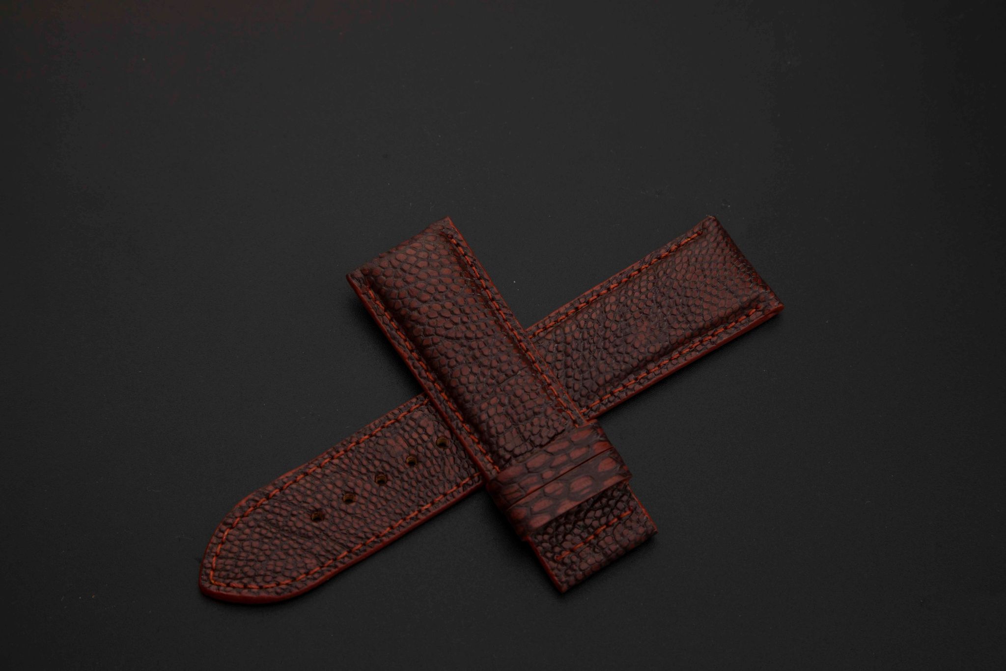 BROWN OSTRICH LEATHER STRAP