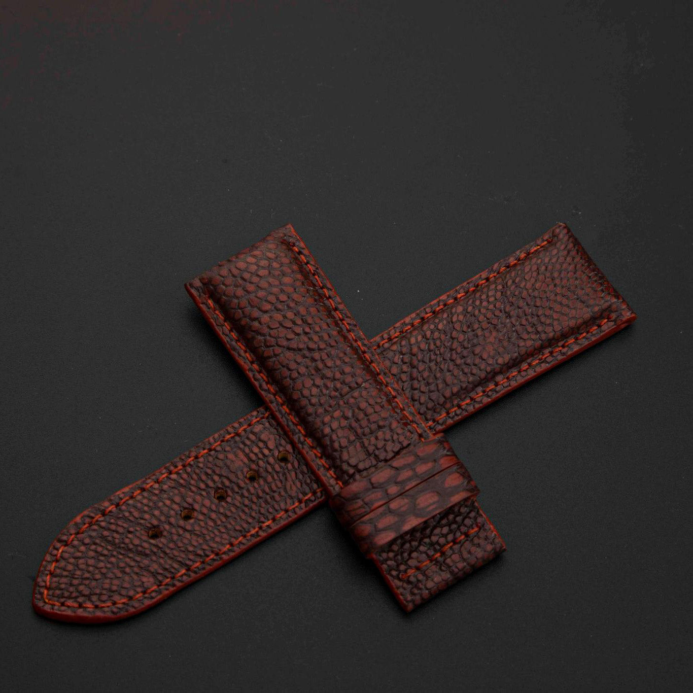 BROWN OSTRICH LEATHER STRAP
