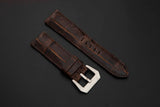 BROWN CROCODILE BELLY LEATHER STRAP