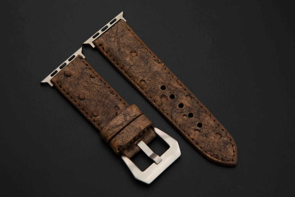 BROWN OSTRICH LEATHER STRAP