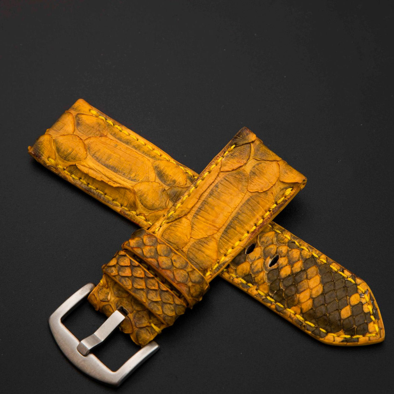 YELLOW PYTHON LEATHER STRAP
