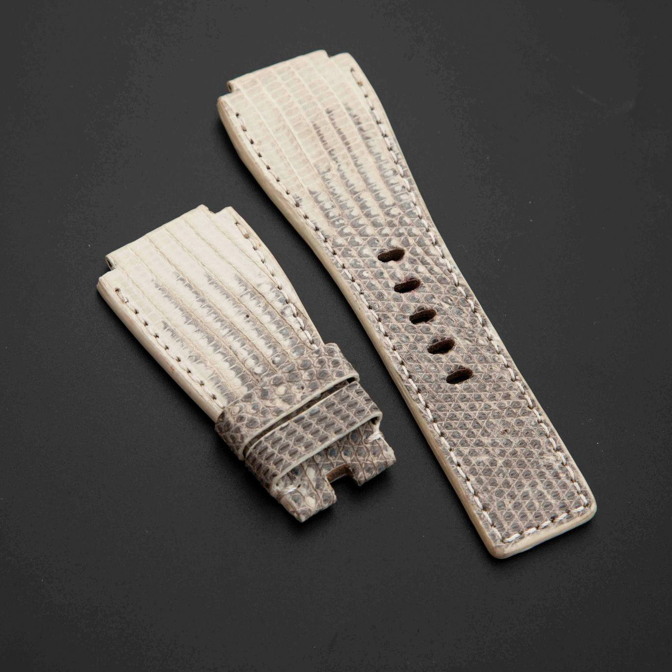 WHITE LIZARD LEATHER STRAP
