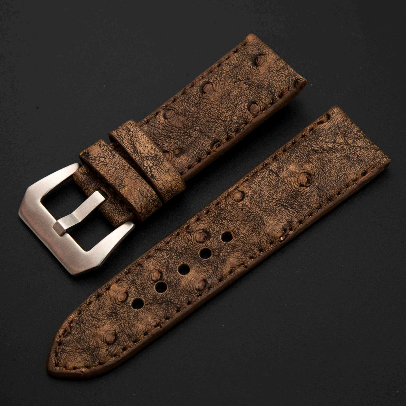 BROWN OSTRICH LEATHER STRAP