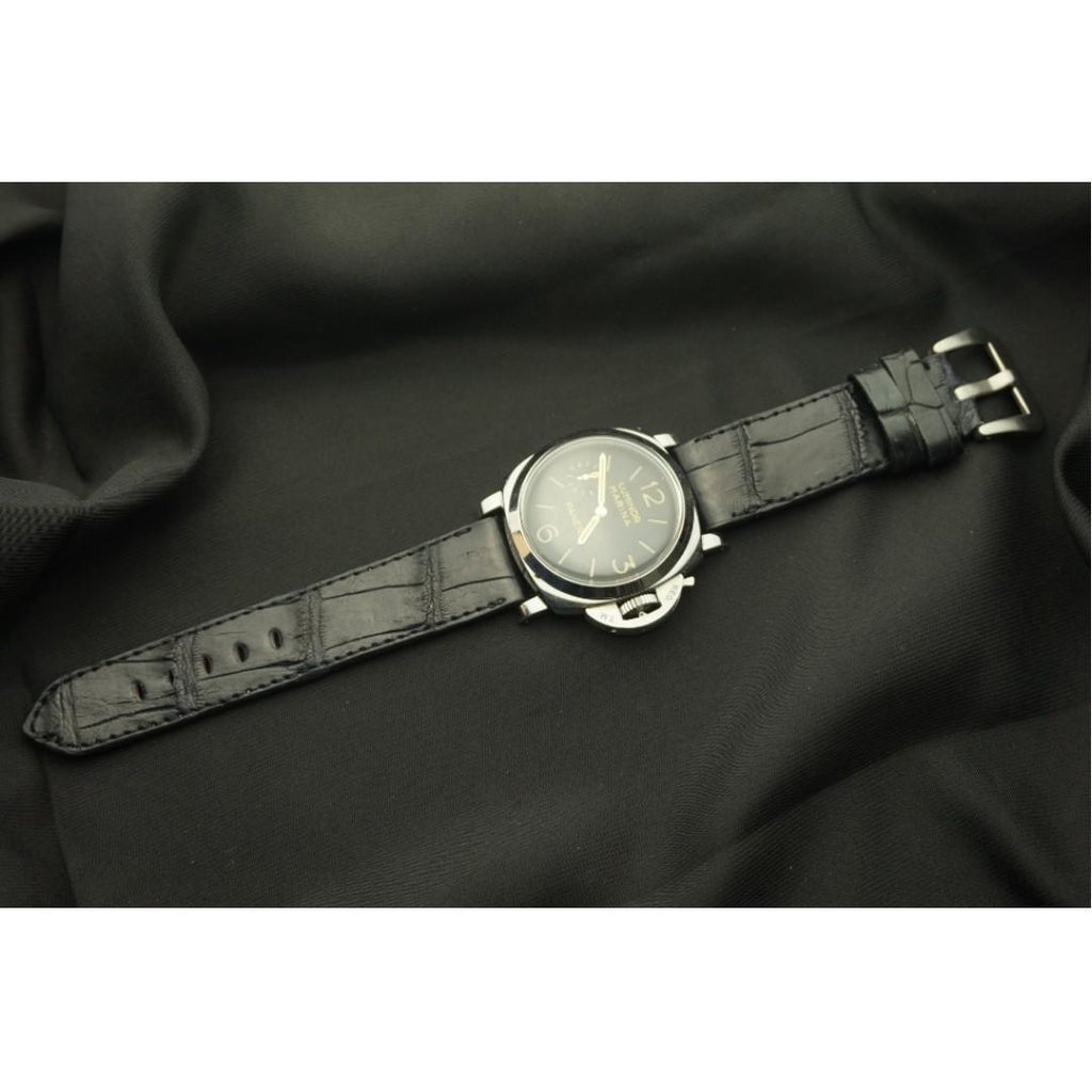 BLACK CROCODILE BELLY LEATHER STRAP - Lac Crado 