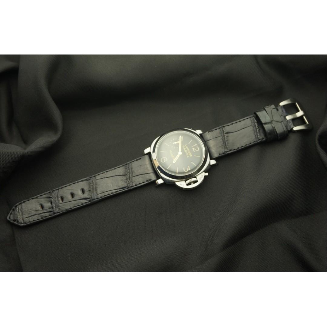 BLACK CROCODILE BELLY LEATHER STRAP - Lac Crado 
