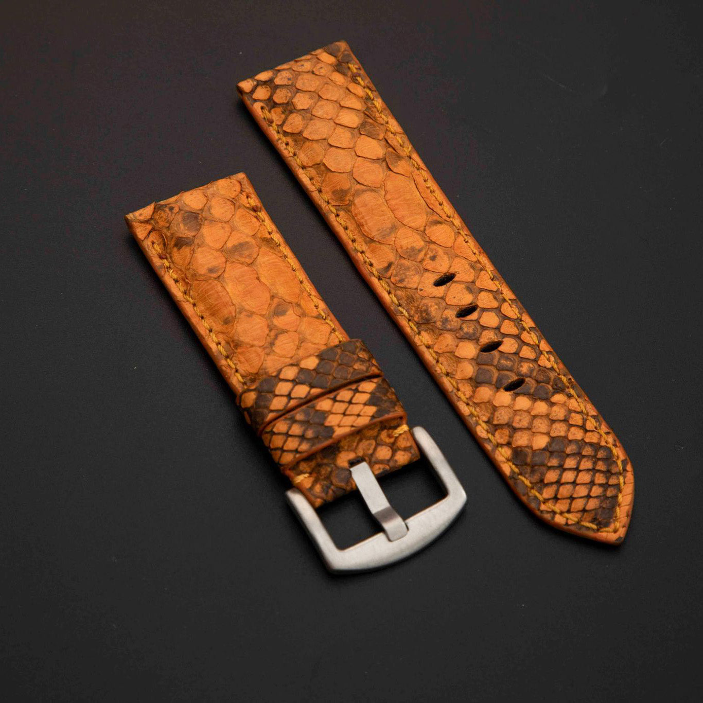 ORANGE PYTHON LEATHER STRAP