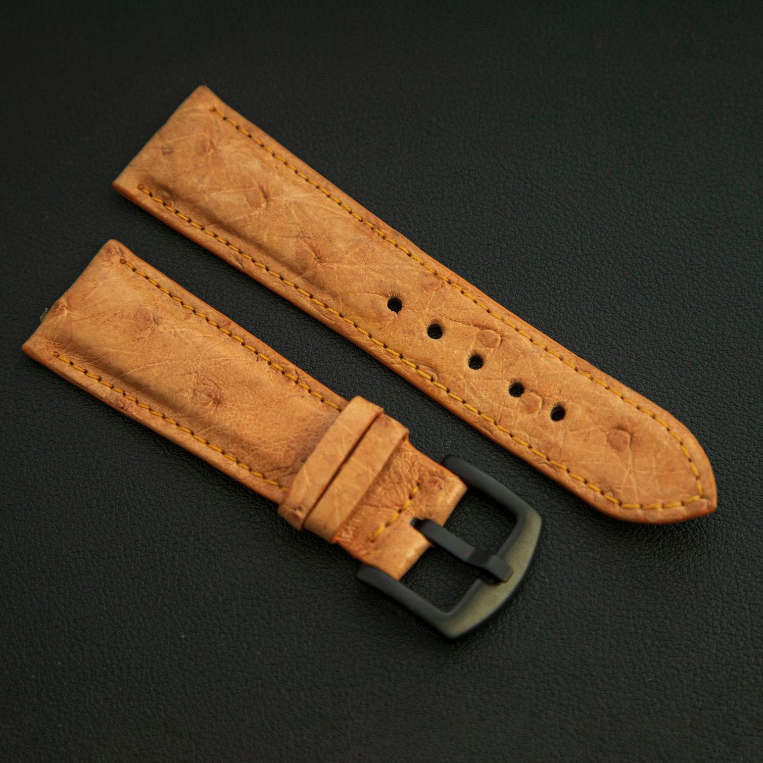 ORANGE OSTRICH LEATHER STRAP