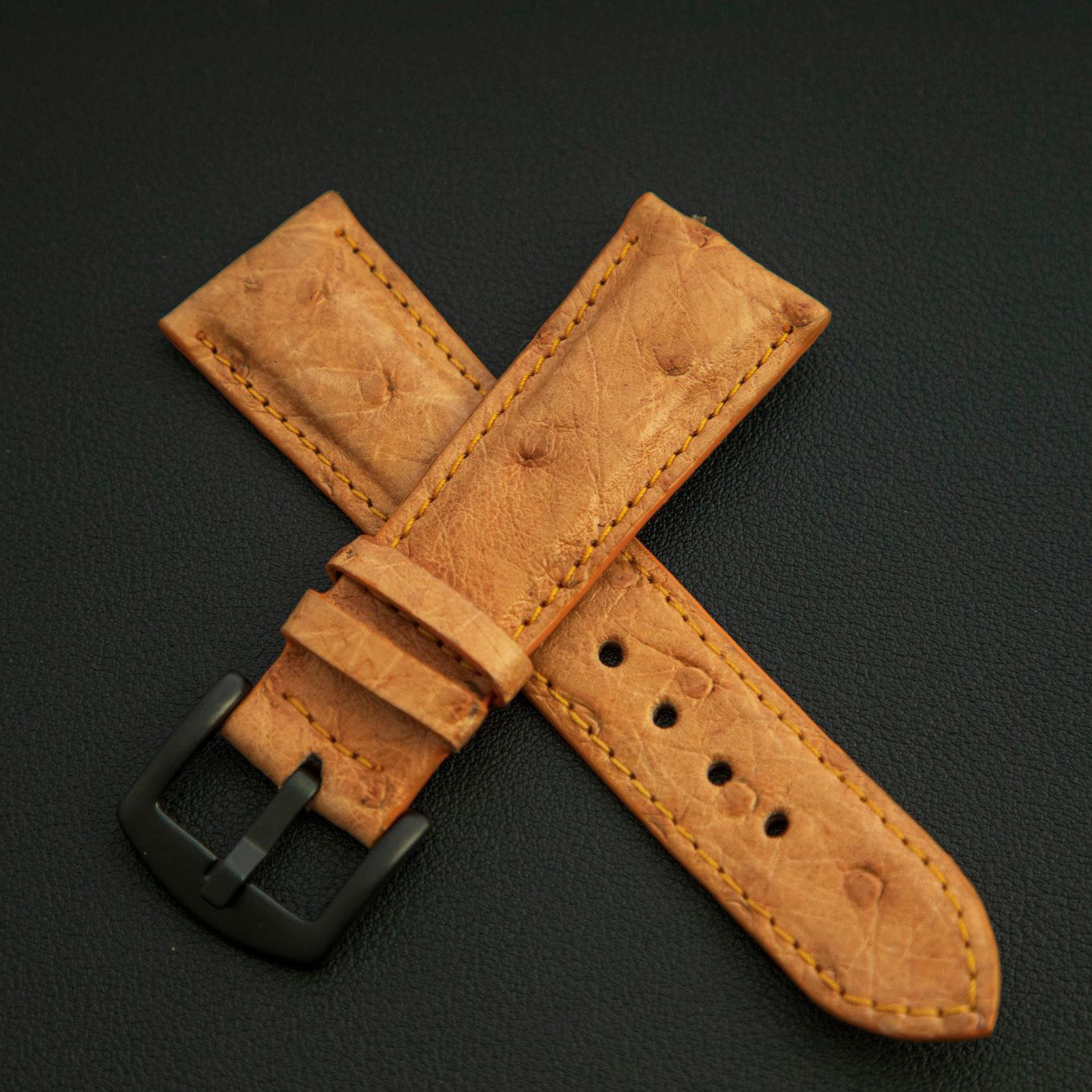 ORANGE OSTRICH LEATHER STRAP