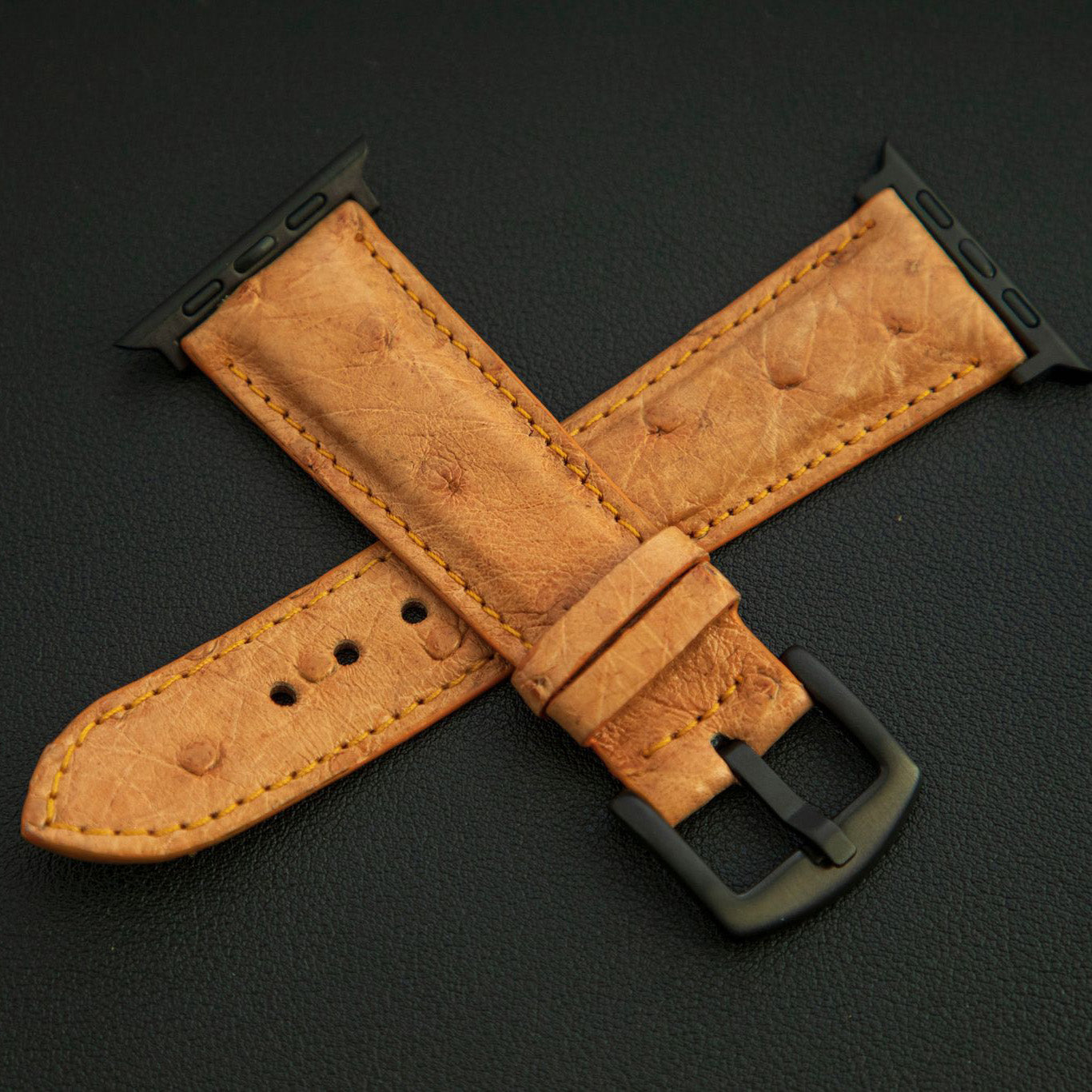 ORANGE OSTRICH LEATHER STRAP
